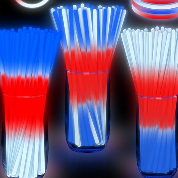 100 Pack Glow Sticks, 8 Inch Long Glowsticks In 3 Colors Including Royal Blue, Lightweight & Bendable Glow Wands For Party Favors, Concert Decorations, Halloween, Christmas,