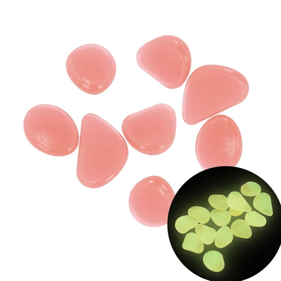 100-Pack Glow in the Dark Pebbles (2-3cm) - Luminous Resin Stones for Garden Pathways, Aquariums & DIY Crafts. Charges in Sun!
