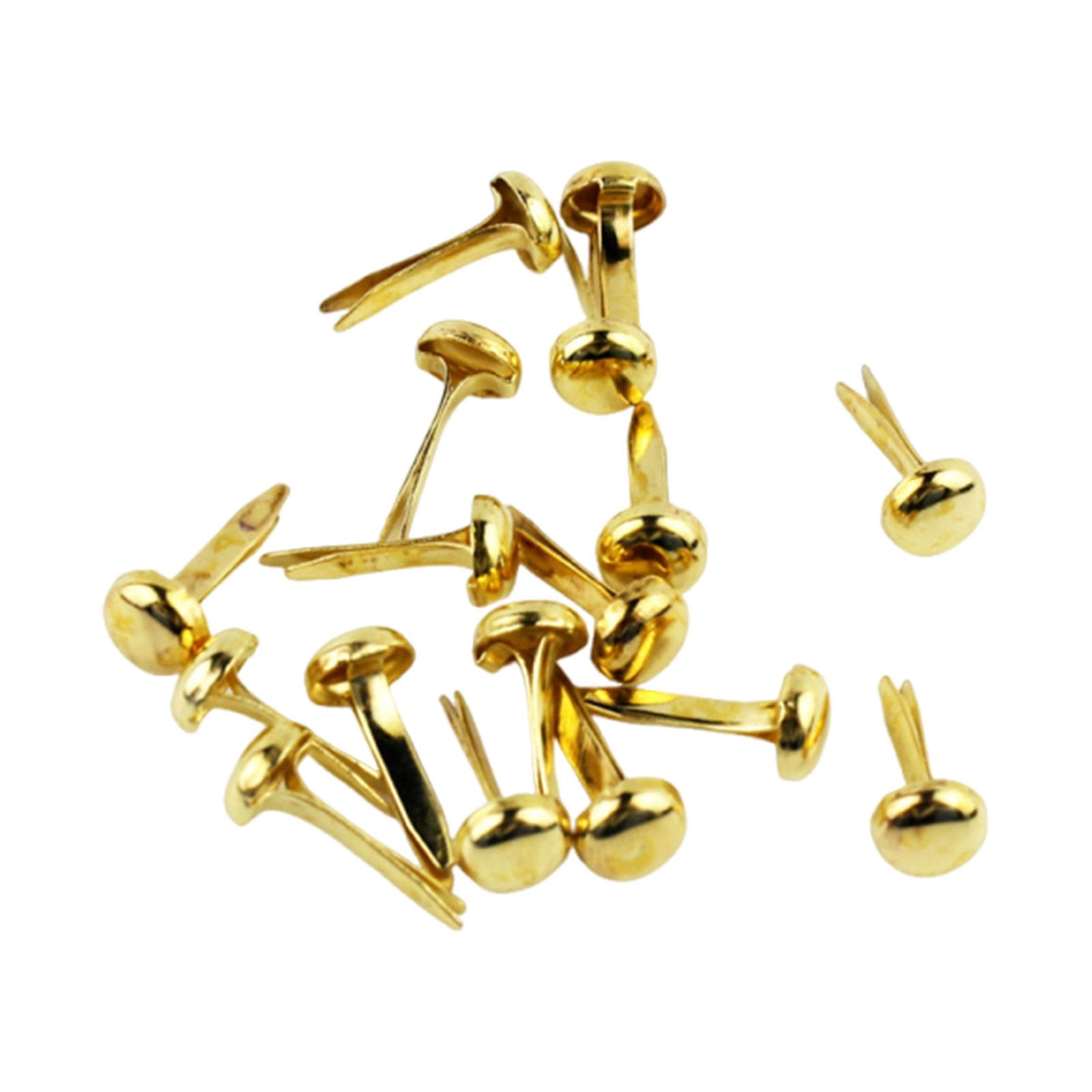 100-Pack Gold Brass Paper Fasteners – 3x6mm Metal Brads for Crafts, DIY ...