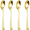 thumbnail image 1 of 100 Pack Gold Plastic Spoons Disposable - Durable Heavy Duty 6.9 Inch Gold Spoons, Heat Resistant Modern Disposable Spoons Perfect for Thanksgiving Parties, Wedding, Banquets, 1 of 8