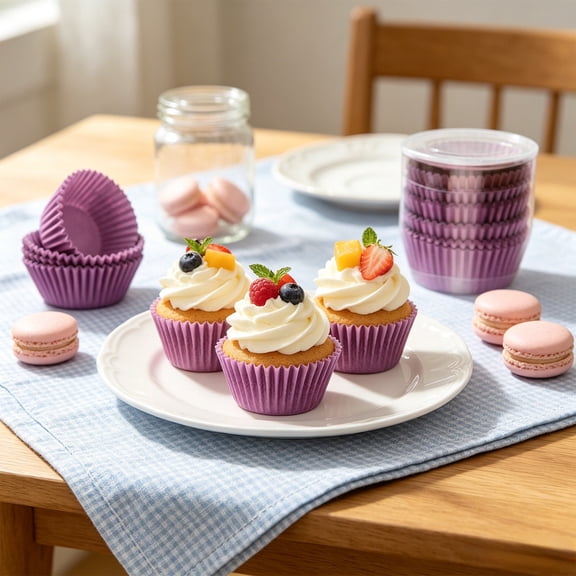 100-Pack Greaseproof Cupcake Liners, Disposable Non-Stick Baking Cups With Heat-Resistant Paper, Versatile Muffin And Dessert Liners For Kitchen And Parties