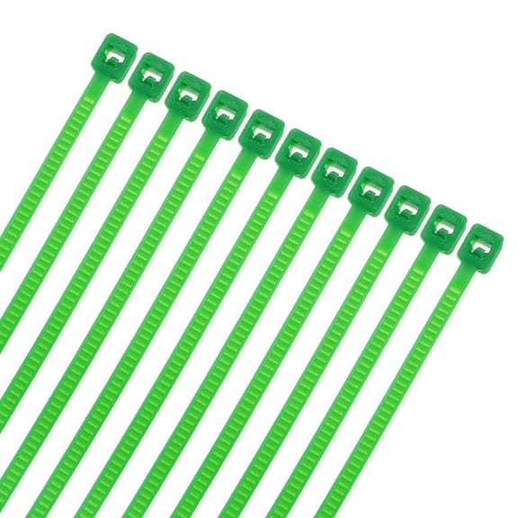 100-Pack Green Cable Zip Ties, 4 Inch Self-Locking Garden Nylon Wire Ties 1.9mm for Indoor Outdoor Use