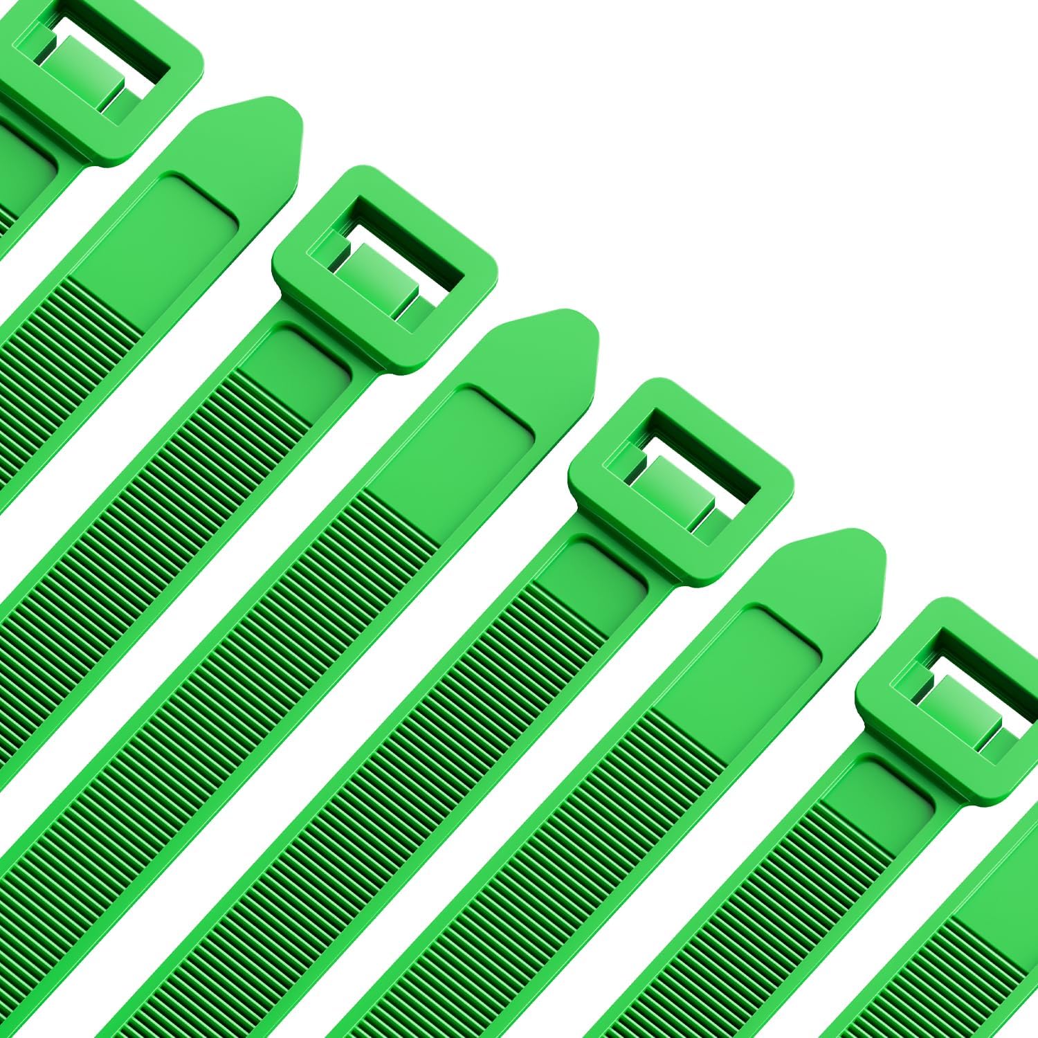 100 Pack Green Thick Cable Ties Heavy Duty Large 300mm×7.6mm Strong