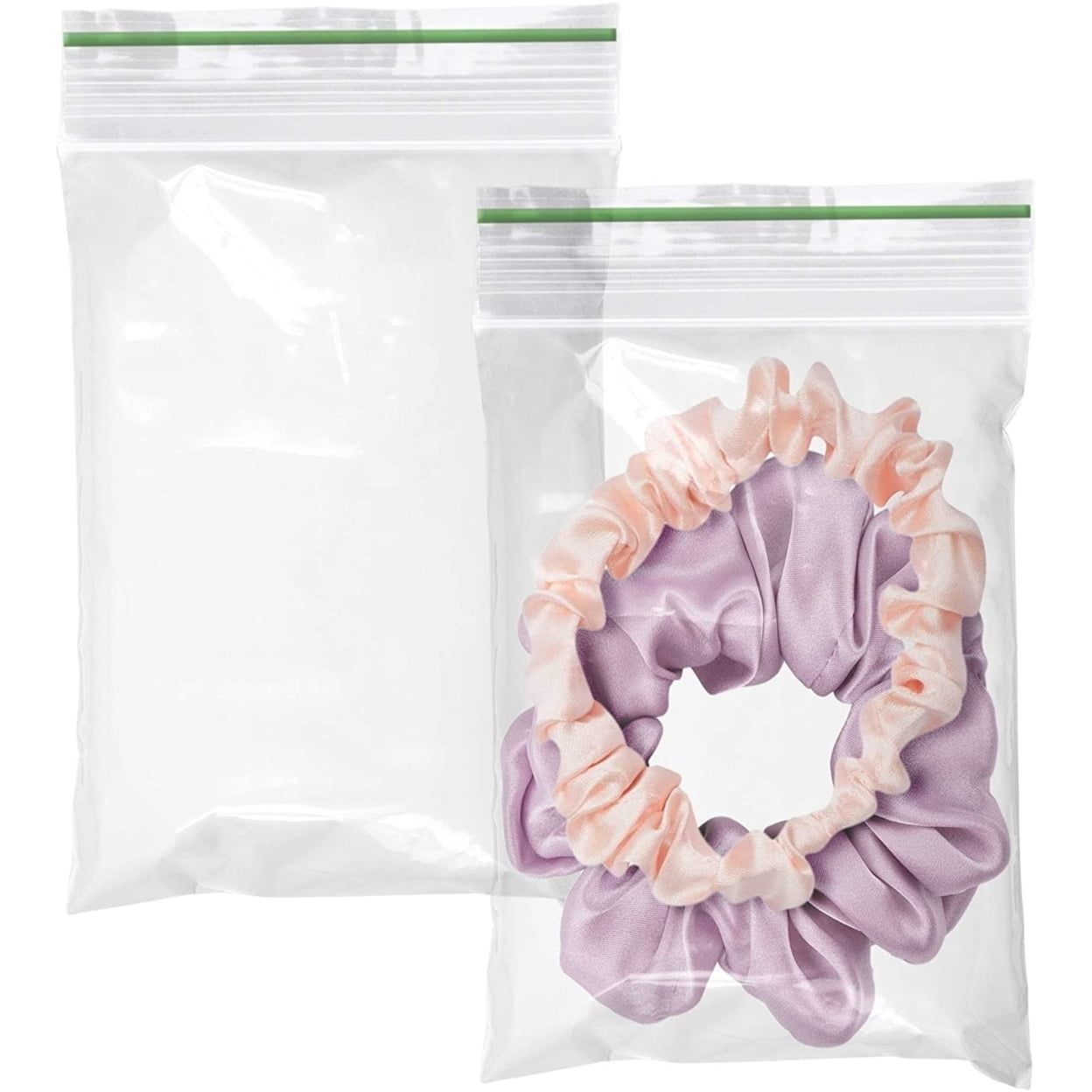 APQ Pack of 100 Greenline Zipper Bags 3 x 4 Resealable Polyethylene Bags 3x4 Thickness 2 Mil Storage Bags for Packing Storing Plastic Bags for