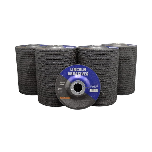 Continental Abrasives 5" Grinding Wheels - 25/Box, Type 27, 1/4" Arbor, 7/8" Thick - For Metal Grinding