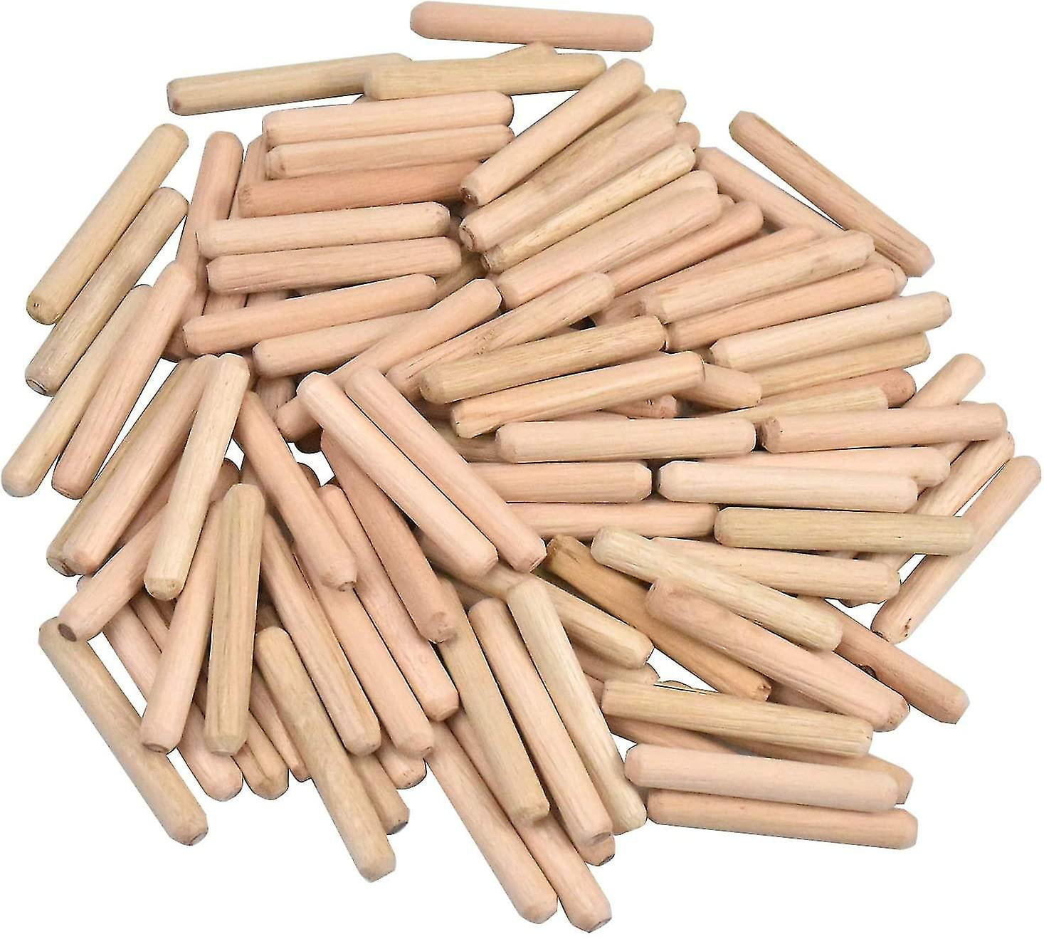100 Pack Grooved Wooden Dowels Tapered Wooden Dowels Twill End Birch