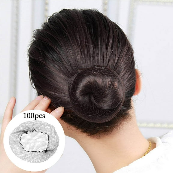100 Pack Hair Net Invisibility Elastic Mesh Hair Net for Women and Men Hair Bun Making Ballet Dancer Kitchen Food Serive (Black)