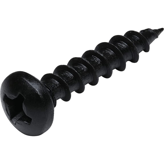 100 Pack Hardware #6 x 3/4" Coarse Deep Thread Pan Head Screws Black Phosphate Wood MDF