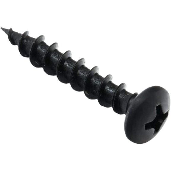 100 Pack Hardware #8 x 1" Coarse Deep Thread Pan Head Screws Black Phosphate Wood MDF