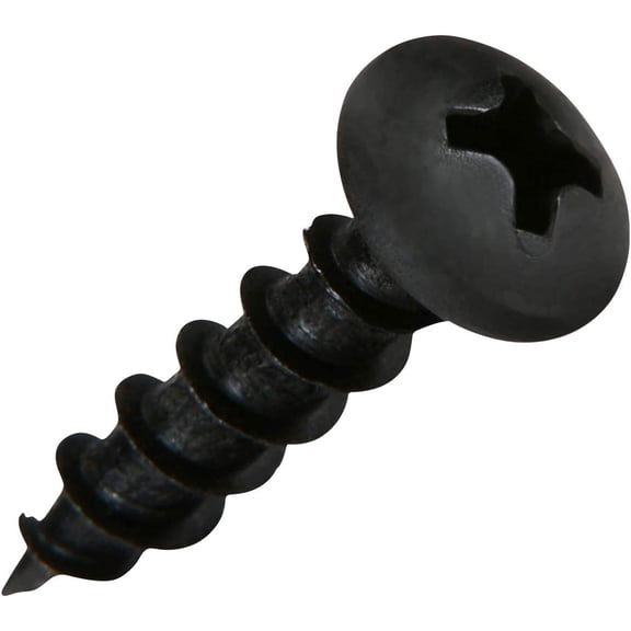 100 Pack Hardware #8 x 3/4" Coarse Deep Thread Pan Head Screws Black Phosphate Wood MDF