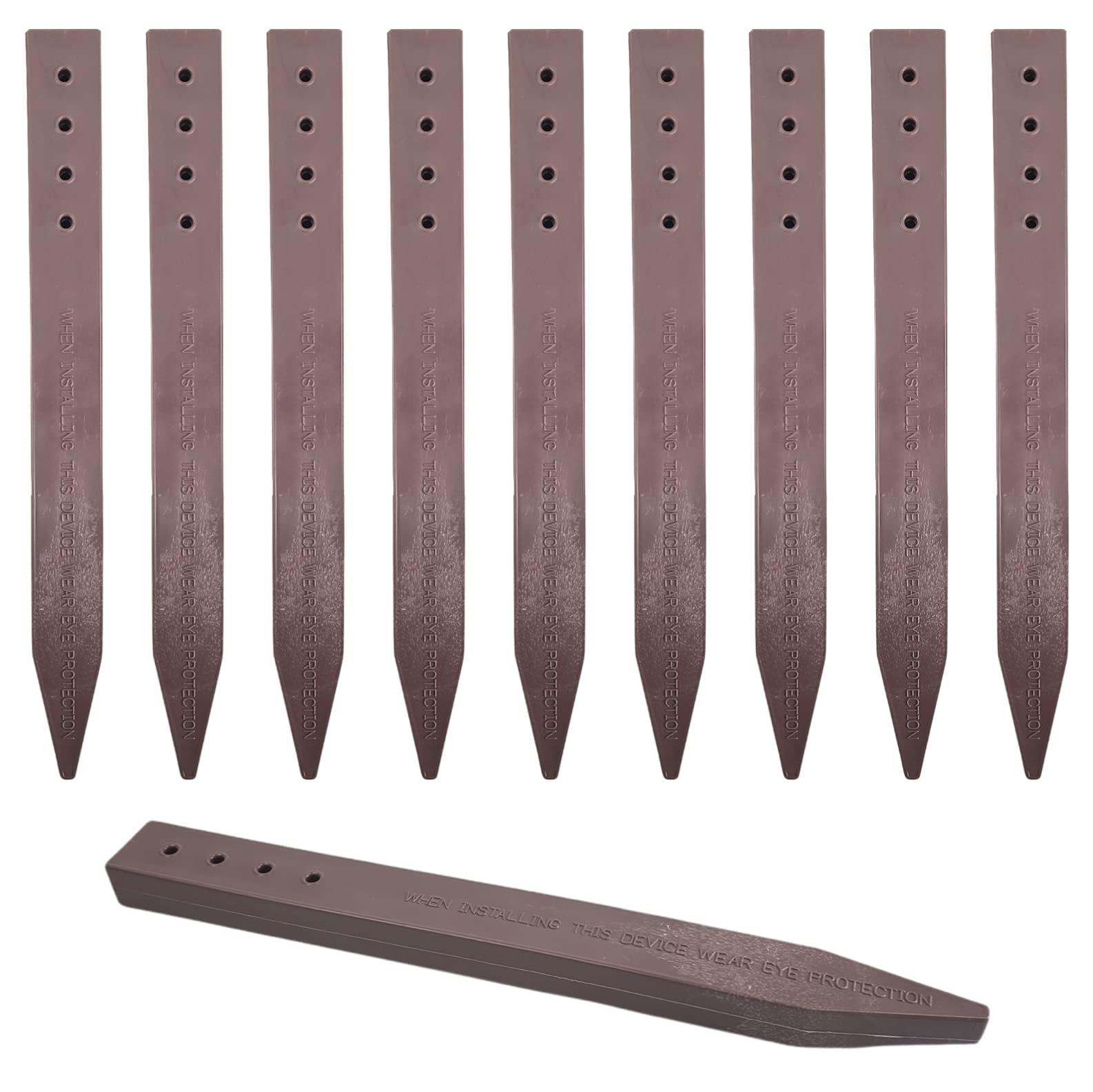 (100 Pack) - Heavy Duty 12" Long x 1/2" Inch Thick, Brown Landscape Lawn & Garden Border Edging Stakes - Easy Install Terrace & Bender Board