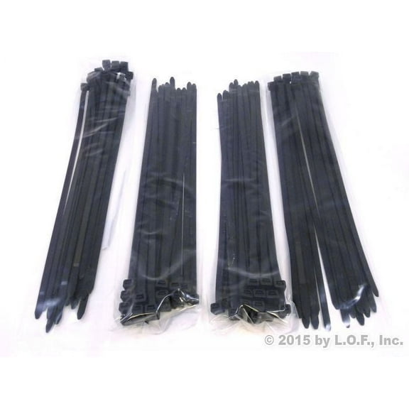 100-Pack Heavy Duty 14 Inches 120 Pound Cable Zip Tie Down Strap Wire Nylon Wrap Black