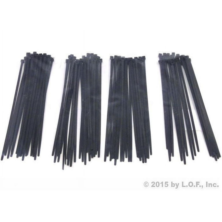 8 inch Black UV Heavy Duty Cable Tie - 100 Pack