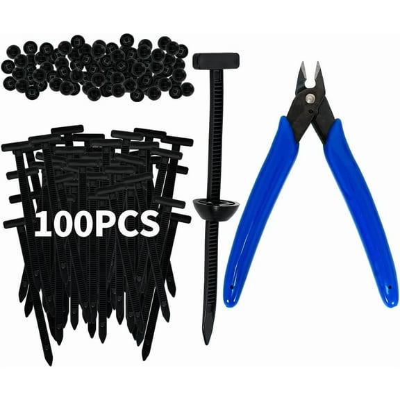 100-Pack Heavy-Duty Self-Locking Nylon Cable Ties with Flush Cutter Included–Universal Multipurpose Zip Ties Holder for Car Repairs & Daily Use (100+1pcs)