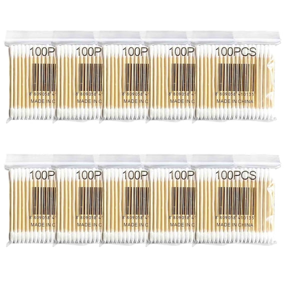 100 Pack Household Soft Wood Swabs – Multi-Purpose Makeup Remover, Wound and Ear Cleaning, Comfortable, Durable & Convenient Packaging