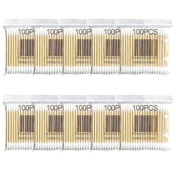100 Pack Household Soft Wood Swabs – Multi-Purpose Makeup Remover, Wound and Ear Cleaning, Comfortable, Durable & Convenient Packaging