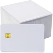 RAYCCI 100 Pack ISO PVC Card with SLE4442 Chip Blank Smart Intelligent Card Contact IC Card Safe White Key Card for Access Control No Printing