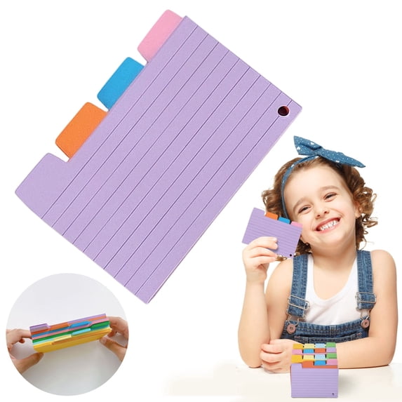Wanyng 3x5 Tabbed Lined Flash Index Cards, Purple, 100 Cards, 100 Count, 100 Pack