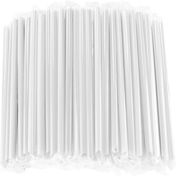 100 Pack Individually Wrapped Plastic Straws – 19.5cm Length 1cm Diameter for Juice Soda Tea Milkshakes, Parties Events Cafes