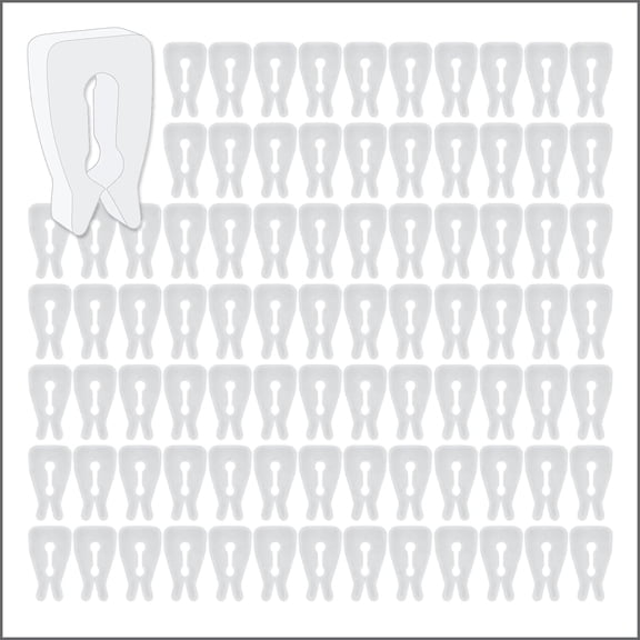 100 Pack Inventory Control Clips, Peg Hook Product Stoppers, Fits .15" to .25" Diam. Plastic or Metal Hooks, Inexpensive Product Display Control, Pegboard Accessories by ClipStrip