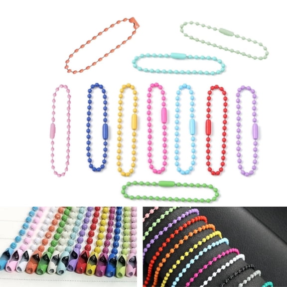 100-Pack Jewelry Making Chains,DIY Crafts Decoration,Decorative Ball Chain Kit,Metal Bead Chains for Craft Decorations,4.72-Inch