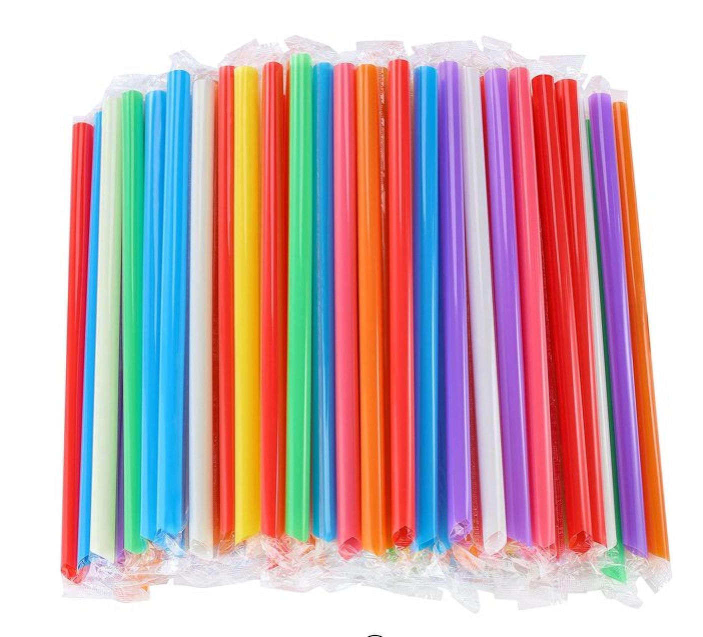 100 Pack Jumbo Smoothie Straws, 9.45 Inches Boba Straws,Individually