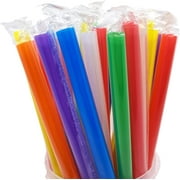 100 Pack Jumbo Smoothie Straws, 9.45 Inches Boba Straws,Individually Wrapped Straws Disposable Milkshake Straws Extra Long,Multi Colors Wide-Mouthed Drinking Straw