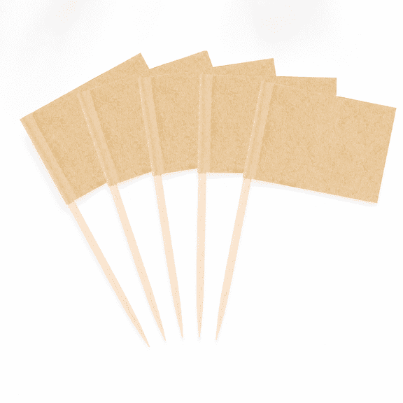 100 Pack Kraft Blank Toothpick Flags Cheese Markers for Party Food