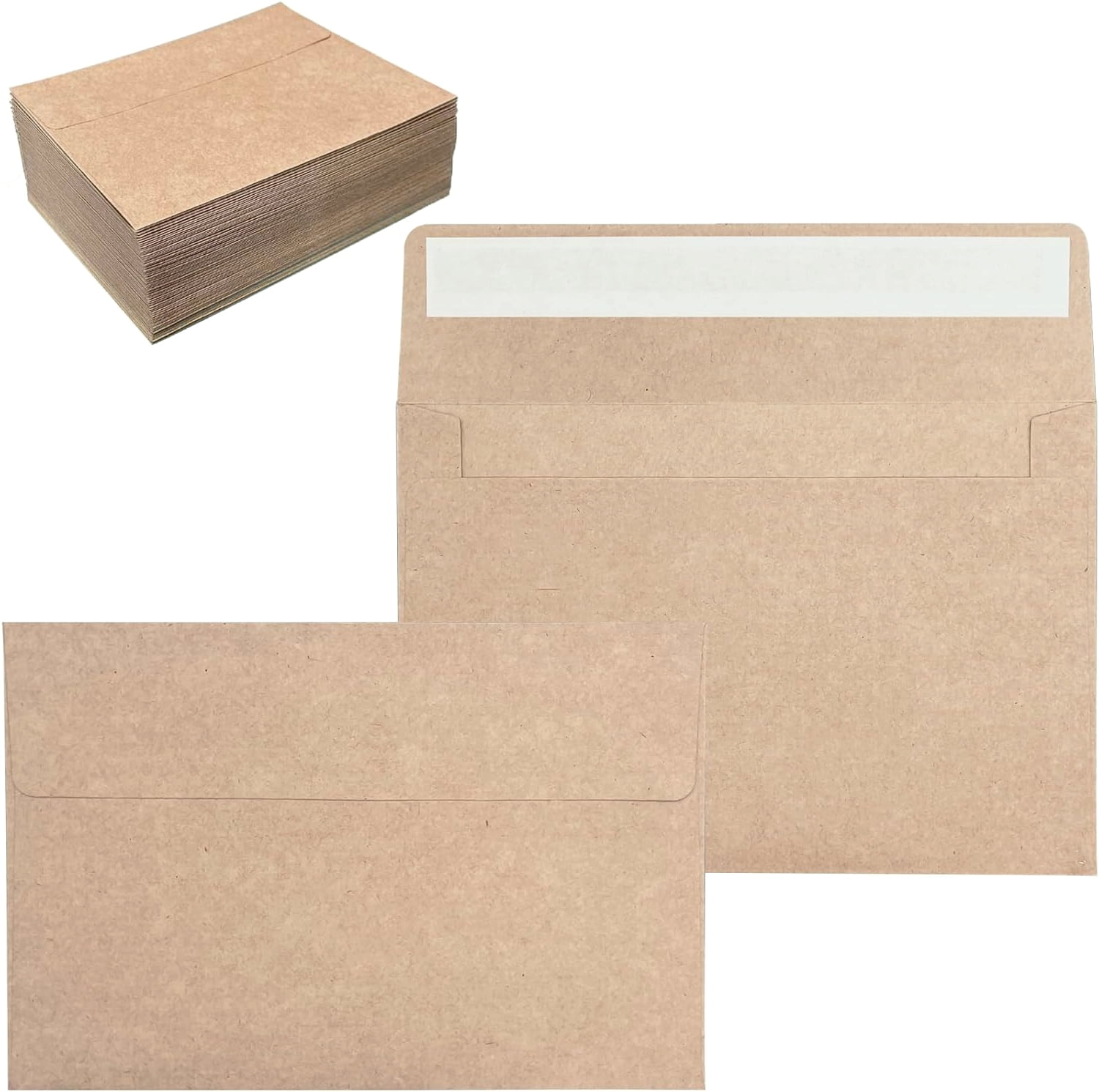 100 Pack Kraft Envelopes 4x6 Self Seal Invitation Envelopes for Events ...