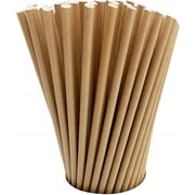 100 Pack Kraft Paper Straws Biodegradable co-Friendly Drinking Bulk for Party Supplies, Bridal/Baby Shower, Birthday, Mixed Drinks, Weddings, Restaurant, Food Service