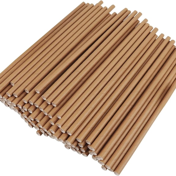 100 Pack Kraft Paper Straws Biodegradable co-Friendly Drinking Bulk for Party Supplies, Bridal/Baby Shower, Birthday, Mixed Drinks, Weddings, Restaurant, Food Service
