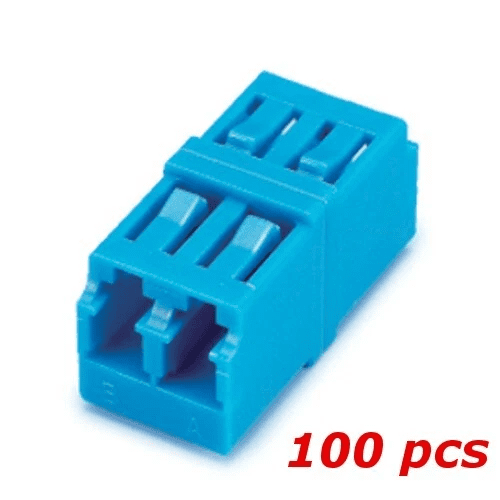 100-Pack LC to LC Single-Mode Duplex Fiber Optic Adapter, Blue Coupler ...