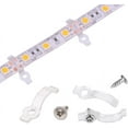 100 Pack LED Strip Light Mounting Brackets,Fixing Clips with 100 Screws Included (Ideal for 10mm