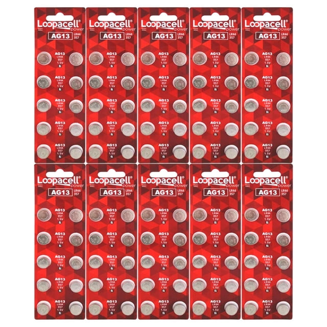 LOOPACELL 100 Pack LR44 AG13 357 Alkaline Button-Cell Batteries for ...