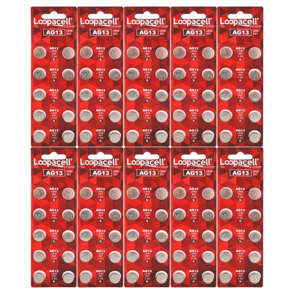 100 Pack LOOPACELL LR44 AG13 357 Button-Cell Batteries