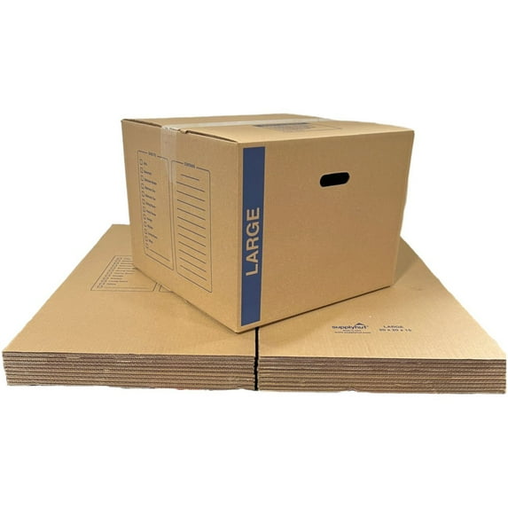 100 - Pack Large Cardboard Moving Boxes 20x20x15 32 ECT With Handles