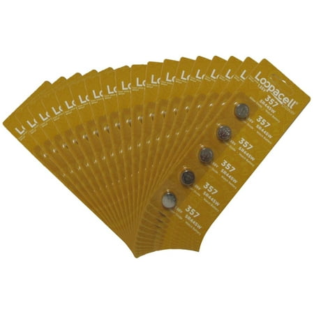 100 Pack Loopacell 357 Watch Electronics Batteries 1.55 Volt Silver Oxide Coin Button Wholesale Pack