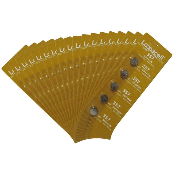 100 Pack Loopacell 357 Watch Electronics Batteries 1.55 Volt Silver Oxide Coin Button Wholesale Pack