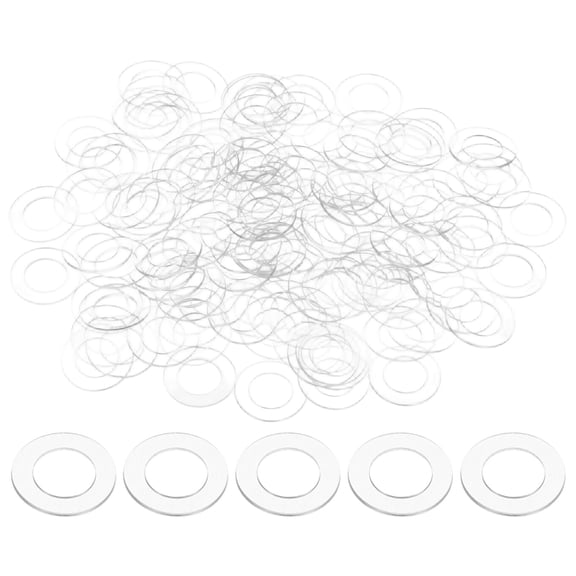 100-Pack M12 Flat Washers, 12mm ID 20mm OD 1mm Thick Clear Plain Plastic Washer Grommets
