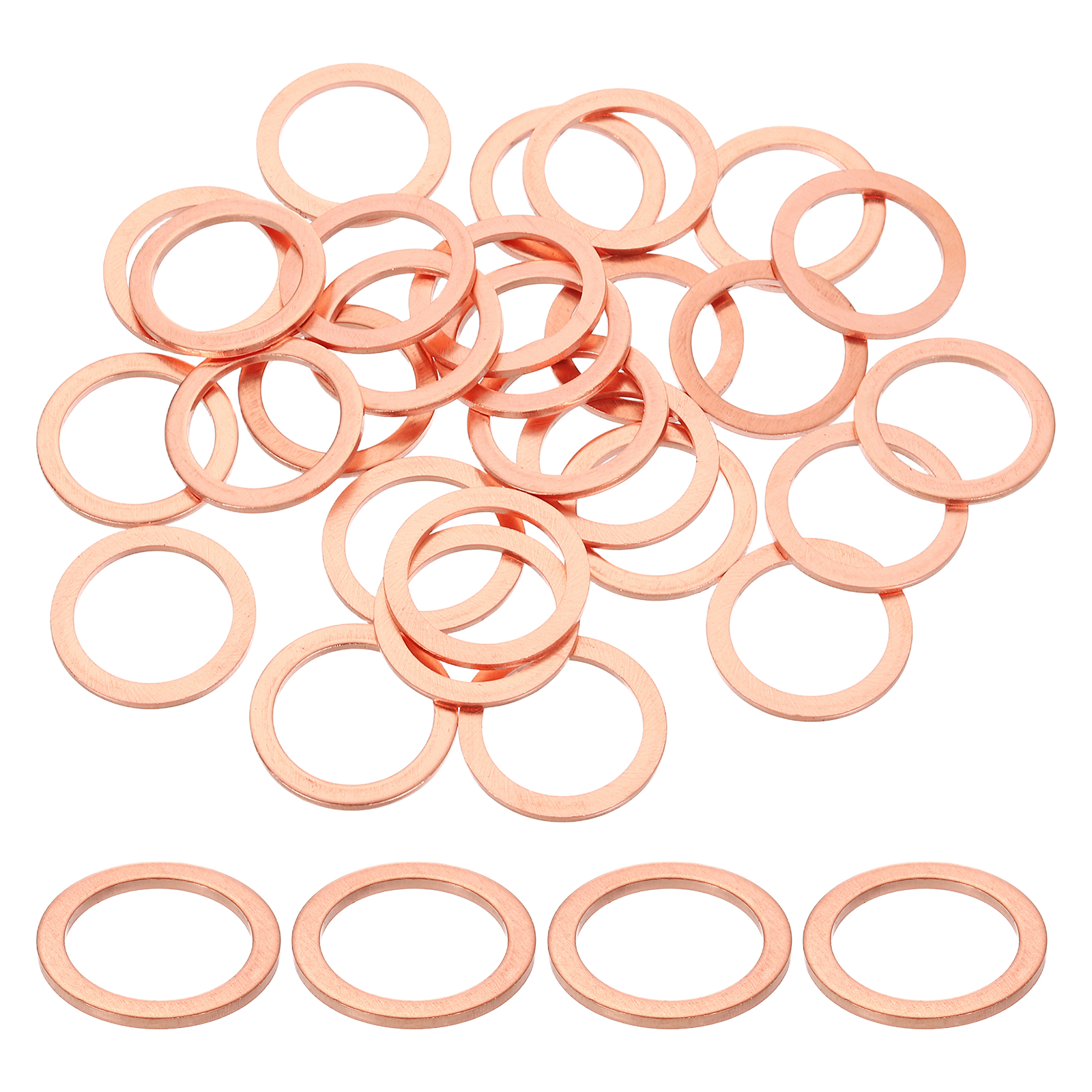 100 Pack M18 Flat Washer Copper Washer Sealing Rings, 18mm ID 24mm OD 1.5mm Thick