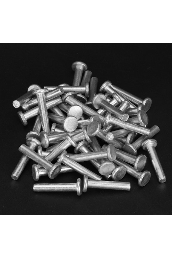100 Pack M4 x 20mm Solid Aluminum Rivets Flat Head Hardware Fasteners (0.79 in / 20 mm)