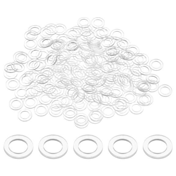 100-Pack M5 Flat Washers, 5mm ID 8mm OD 1mm Thick Clear Plain Plastic Washer Grommets
