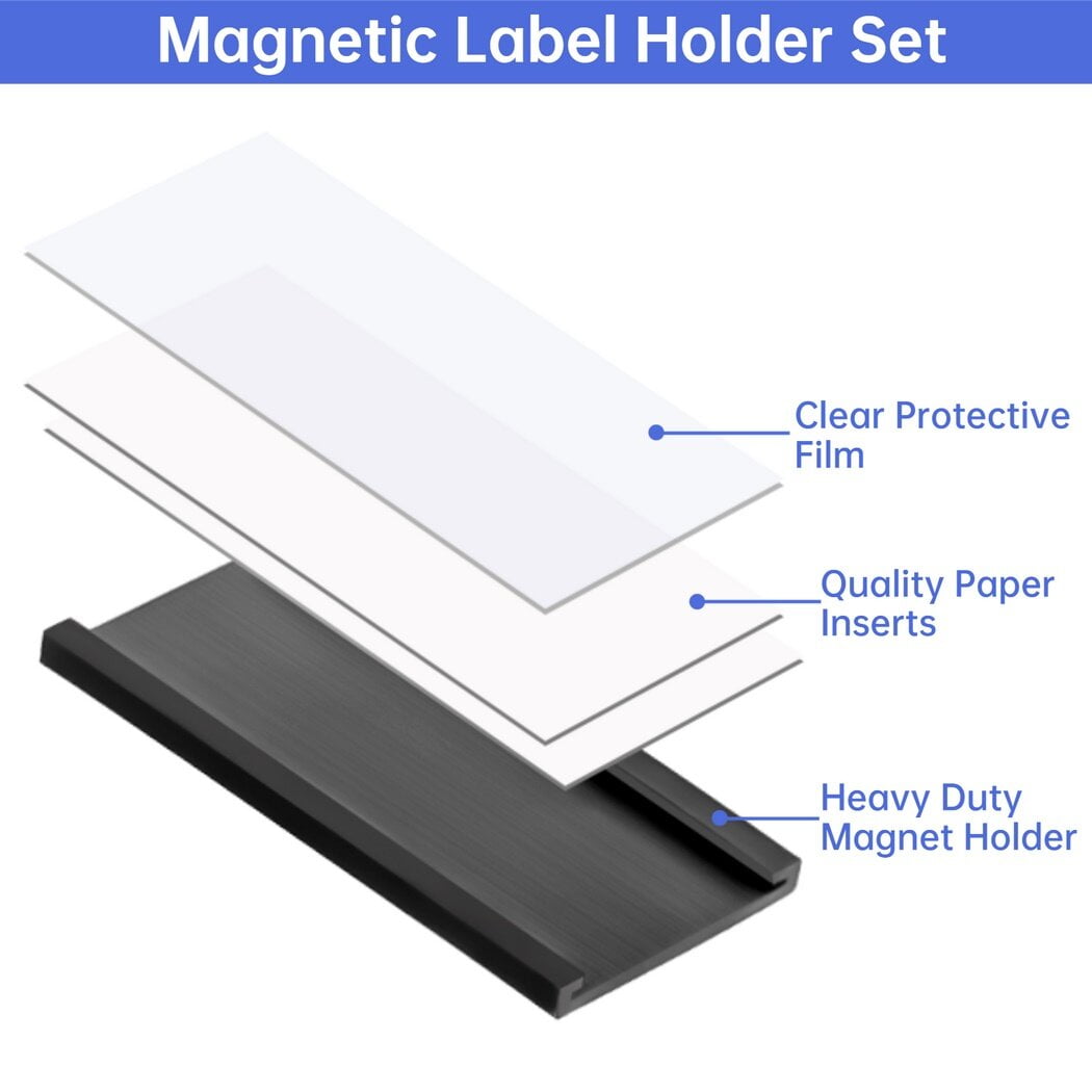 100 Pack Label Holders with 100 Clear Protector Film, 200
