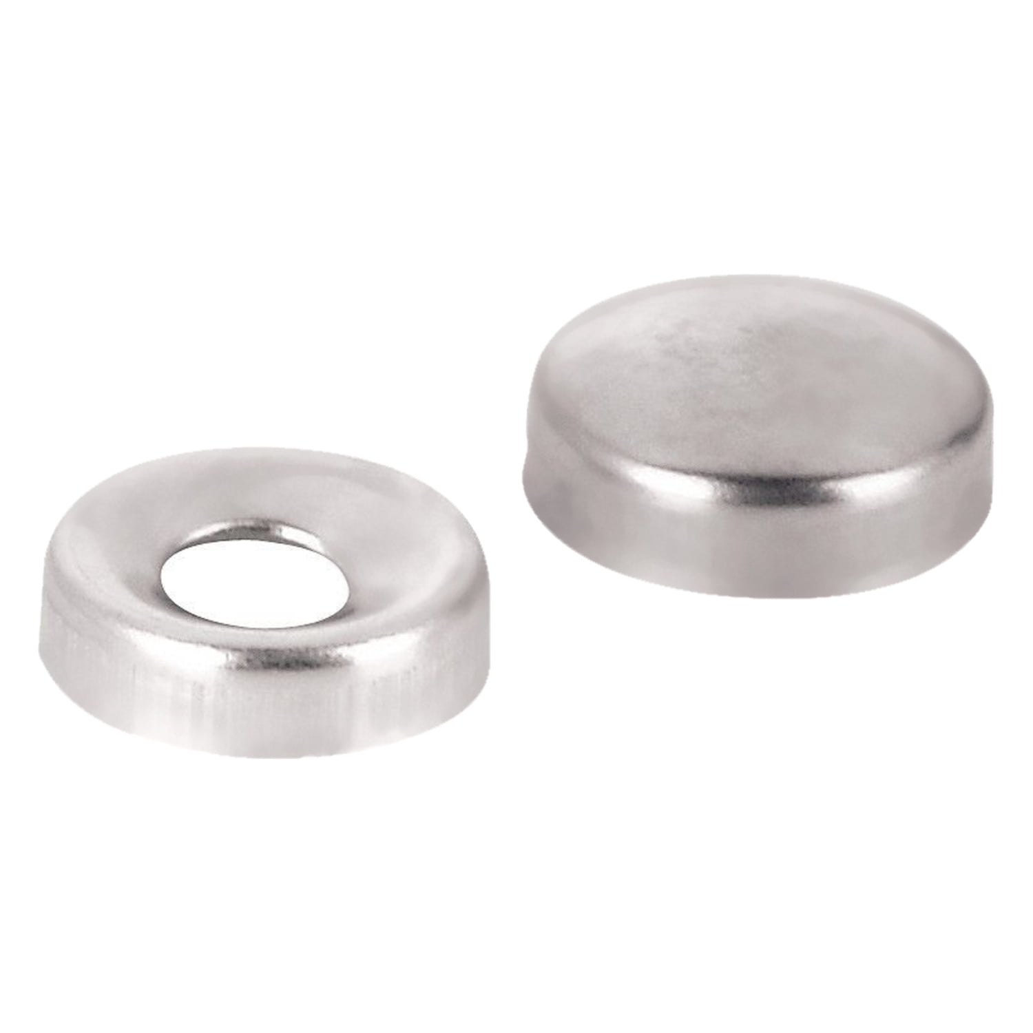 100 Pack Metal Screw Cover Cap for #6 and #8 Size Nickel Finish 15/32" (12 mm)