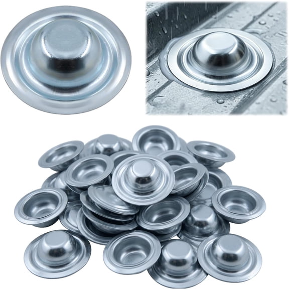 100-Pack Metal Screw Roof Caps, Galvalume Steel Screw Covers for Leak Protection, Rust Resistant Weather Shield for Roofing & DIY Home Improvement