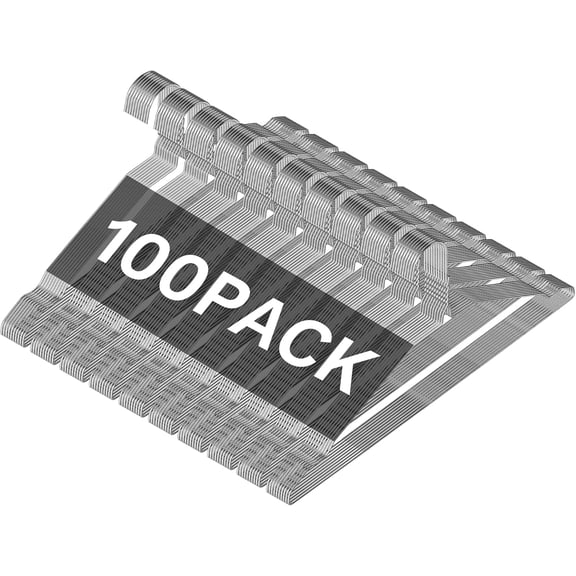 100 Pack Metal Wire Hangers with Non Slip Notch - 16 Inch Slim Space Saving Coat Hangers for Dry Cleaners & Home - 12 Gauge Ultra Thin Clothing Hangers, Bulk Pack (100, Silver)