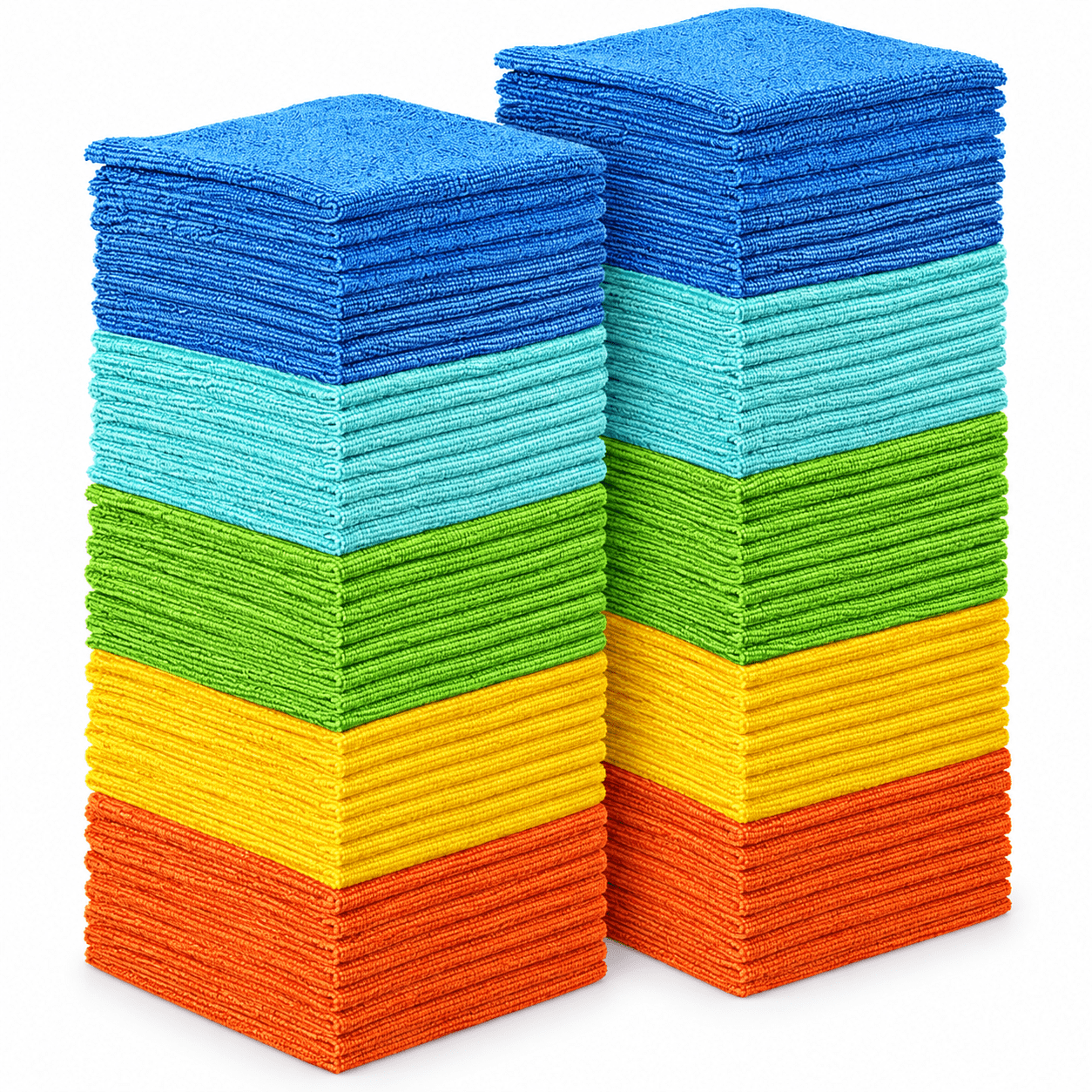 Kicthen Clean Signs 100 Pack Microfiber Cleaning Cloths, 12 x 12 Inch Soft Absorbent ...