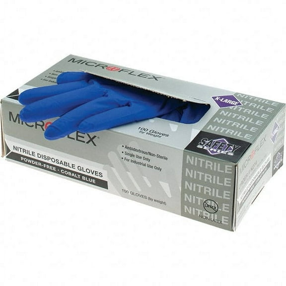 100 Pack Microflex N274 Disposable Gloves, Nitrile
