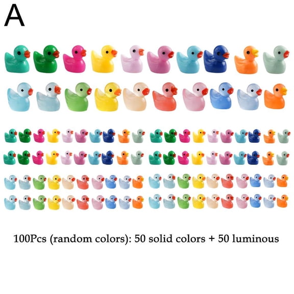 100-Pack Mini Duckling Figurines Made of Eco-Friendly Resin for Micro-Landscape Decor and Gifts