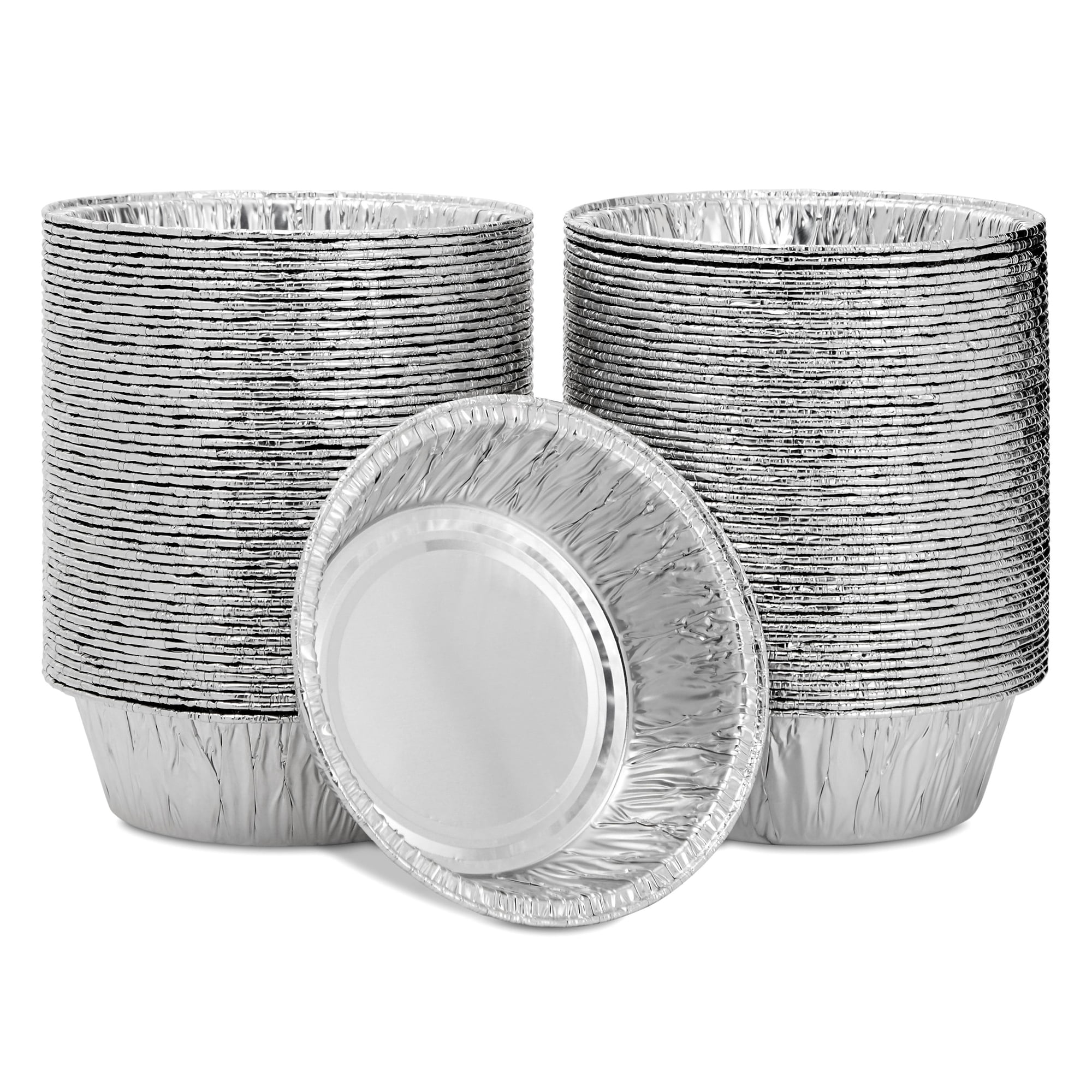 100 Pack Mini Individual Pot Pie Pans, Round Disposable Aluminum Tins
